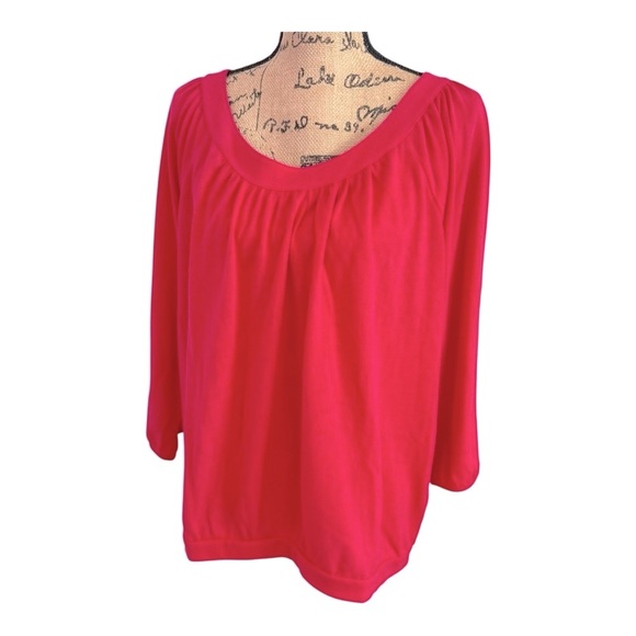 NWT Esprit Strawberry Red Scoop Neck Knit Top - Size XXL - Picture 1 of 12